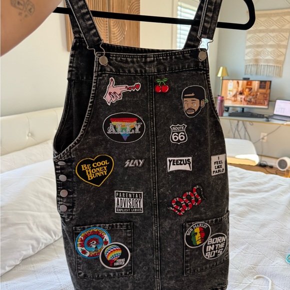 Custom Black Patchwork Mini Dress - Picture 4 of 4